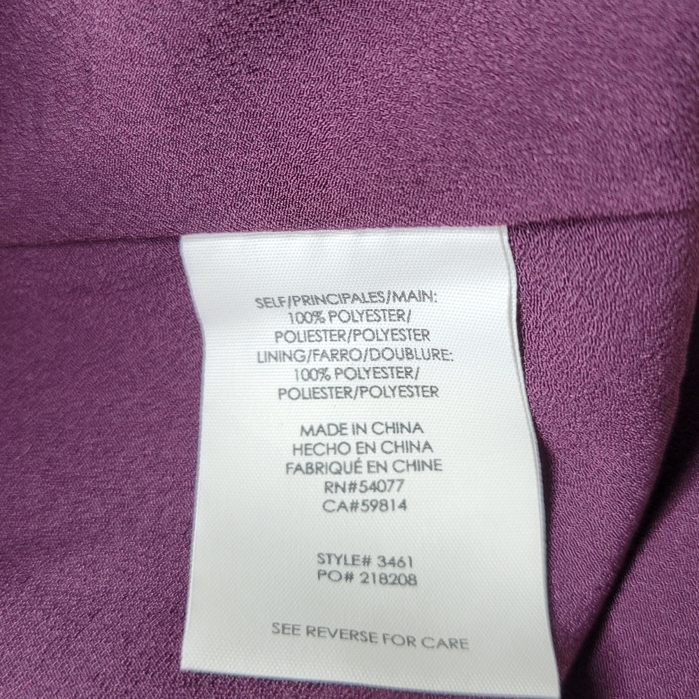 CAbi Treasure Midi Dress Size 8 Purple Blue Paisley Chiffon Sleeveless - Picture 7 of 11